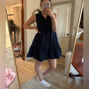 Sleeveless Navy Blue Dress